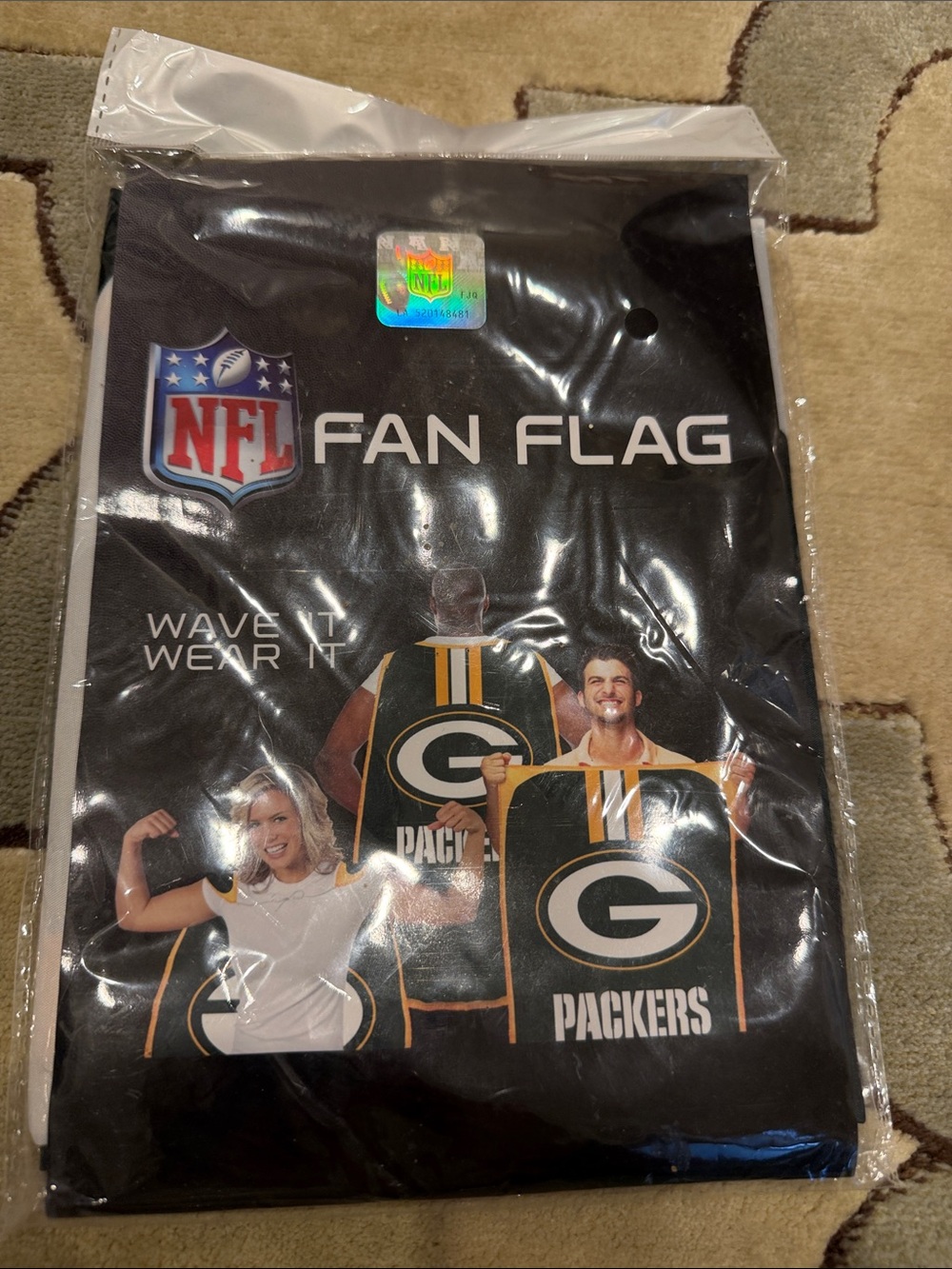 NFL Green Bay Packers Black and Green Fan Flag